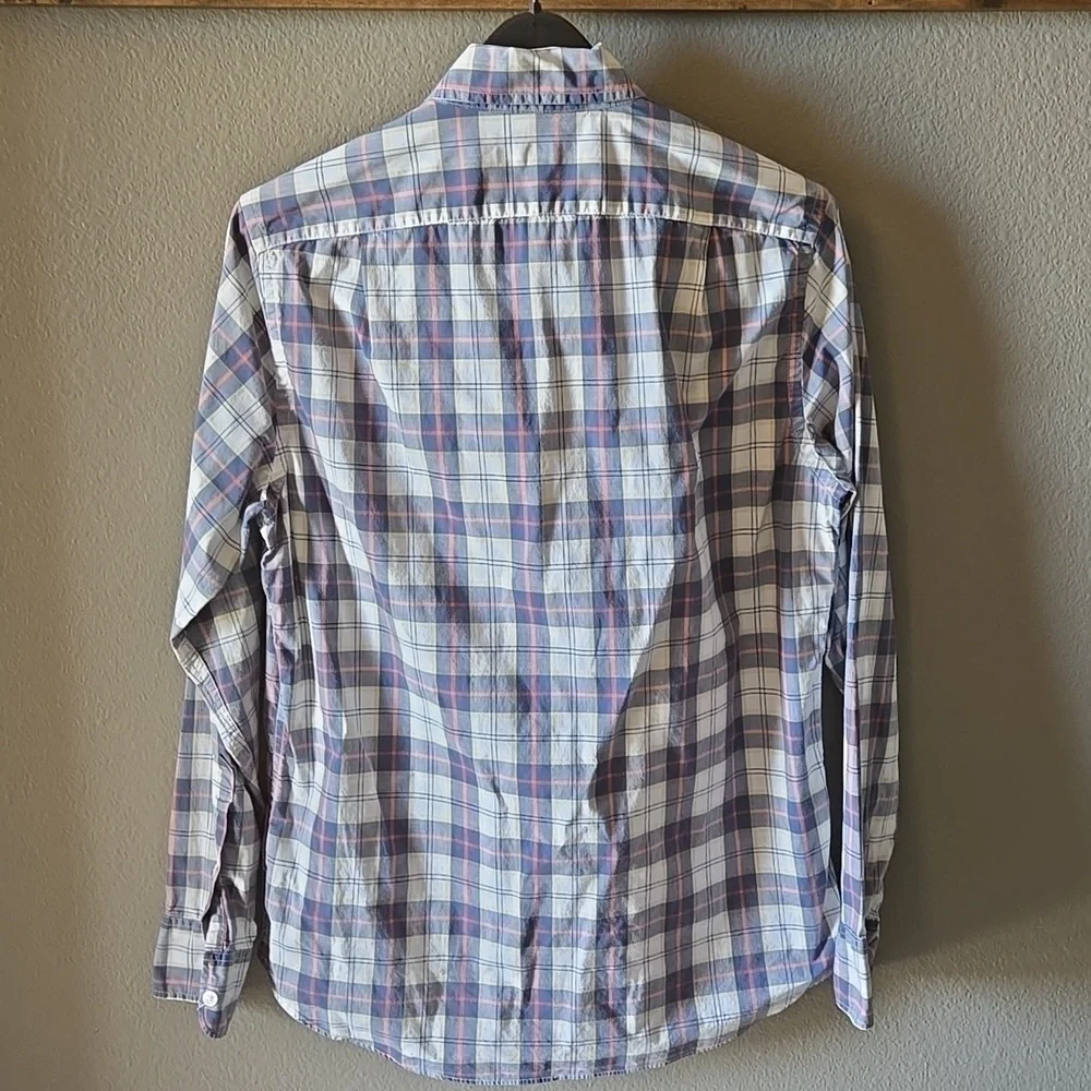 J Crew Mercantile Flex button up Plaid shirt Casual Business Layers Cotton Euc